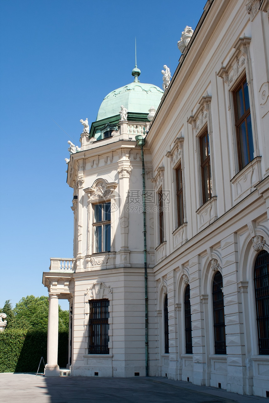维也纳贝尔韦迪尔城堡天空历史性假期房子艺术蓝色女王首都住宅建筑学图片