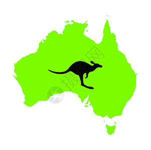 澳大利亚国家袋鼠卡片海洋插图动物群背景图片