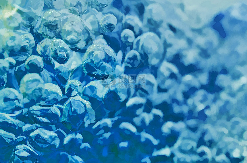 彩漆蓝水泡沫图片