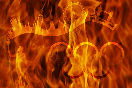 奥运圣火消除奥林匹克火焰背景