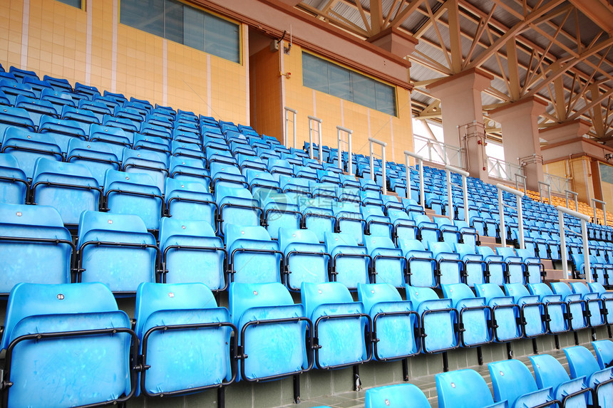 体育场上的蓝席竞技天篷民众锦标赛音乐会看台展示游戏场地座位图片
