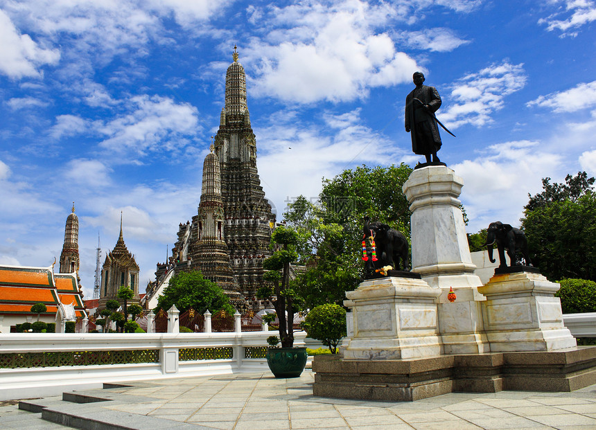 泰国曼谷Wat arun寺庙建筑学日落佛教徒城市宗教连体地标吸引力景观斯图图片