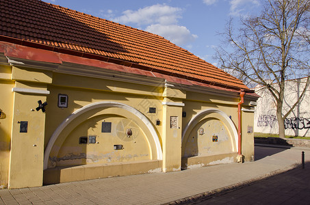 古古建筑旧城建黄色墙墙背景图片
