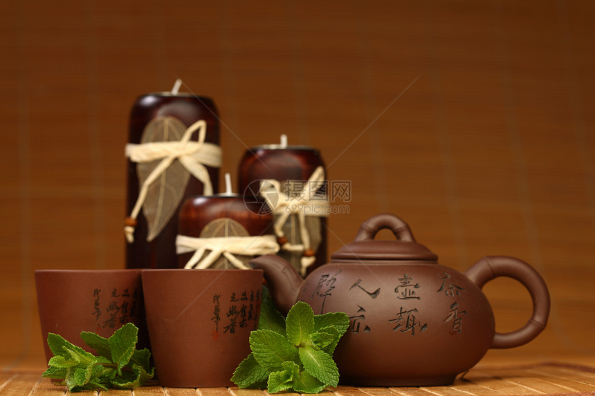 薄荷茶草本植物工作室食物竹子杯子小吃美食液体饮料叶子图片