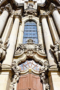 波兰西里西亚Krzeszow朝圣教堂建筑世界教会历史性旅行历史位置窗户景点外观历史的高清图片素材