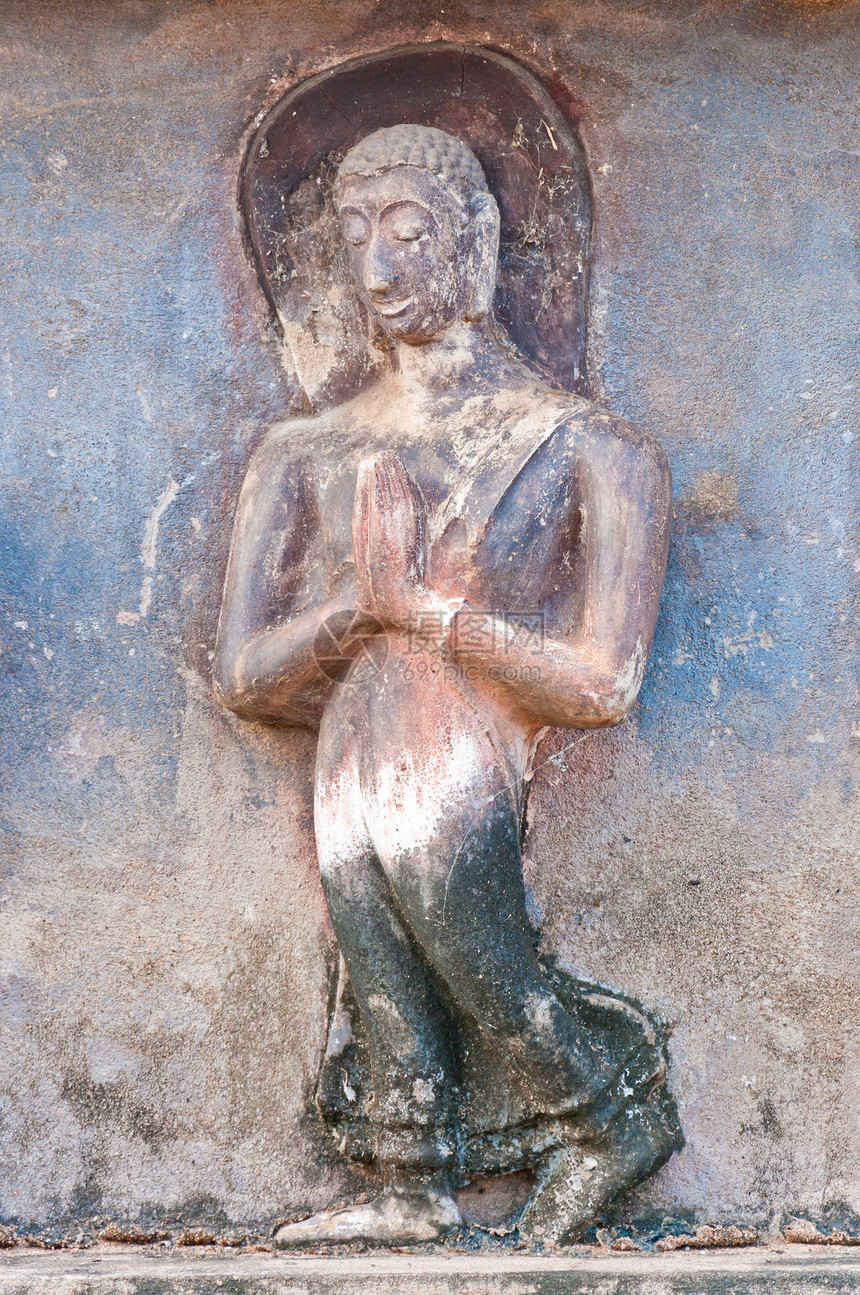 佛像雕塑 从瓦特马哈提神庙 苏霍泰图片
