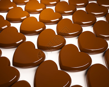 巧克力心脏3D创意背景图片