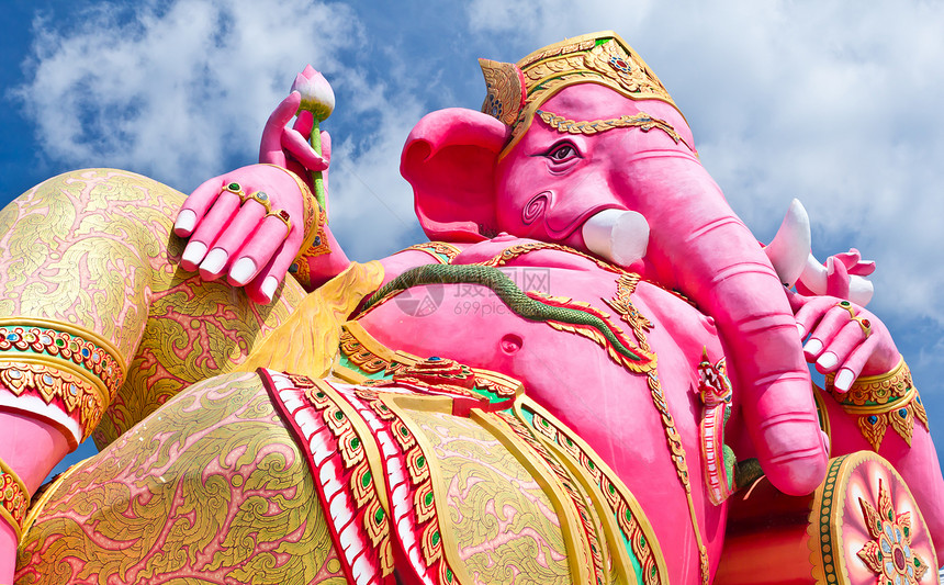 粉红甘尼沙雕像天堂紫色橙子象牙吉祥项链宗教信仰上帝化身图片