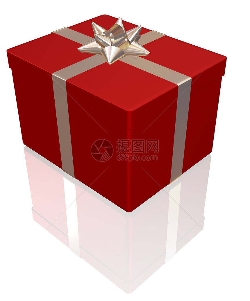 白色的红色礼品盒图片