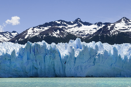 阿根廷佩里托莫雷诺冰川国家融化天空岩石蓝色旅行冰山顶峰生态公园水高清图片素材