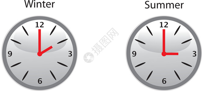 日光节省时间储蓄小时钟表冬潮白色手表背景图片