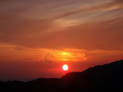 日落太阳光橙子太阳天空背景图片