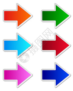 光箭箭红色商业插图网络按钮橙子蓝色折叠圆形纽扣背景图片