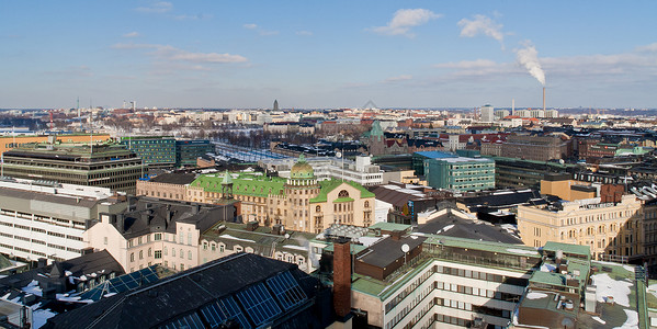 赫尔辛基日光建筑物城市道路背景图片