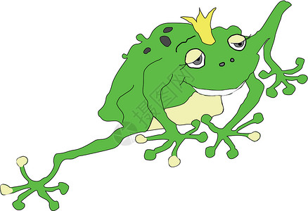 青蛙公主童话王子绿色插图皇家爬虫背景图片