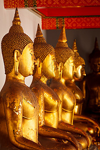曼谷卧佛寺泰国佛像坐立泰国宗教雕像旅行沉思调解寺院美术艺术建筑学雕塑背景