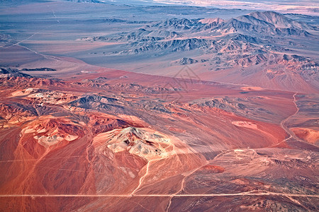 智利阿塔卡马沙漠火山空中观察背景