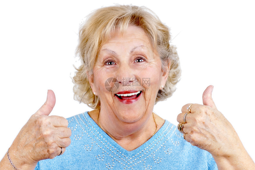 快乐的老女人抽起来了奶奶白色成就金发皱纹协议公民女士乐趣女性图片