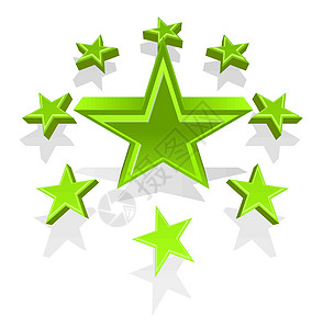 绿色恒星矢量插图背景图片