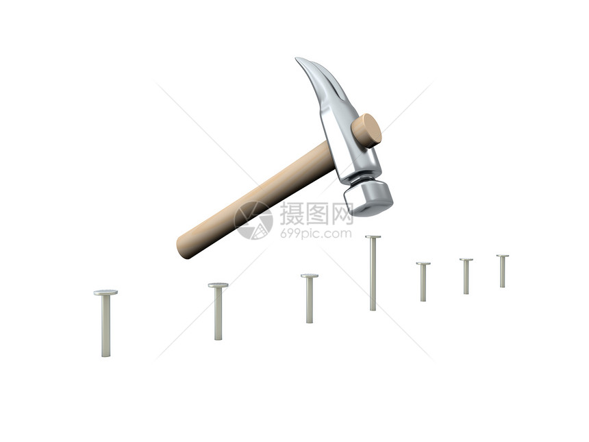 锤子和钉子建造拆卸硬件钥匙公用事业维修插图工作指甲金属图片