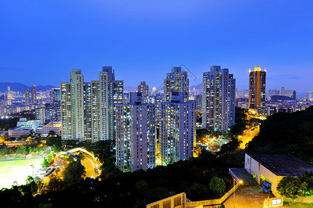 夜间城市人口密集日落摩天大楼商业蓝色游客景观旅行地标办公室旅游高的高清图片素材