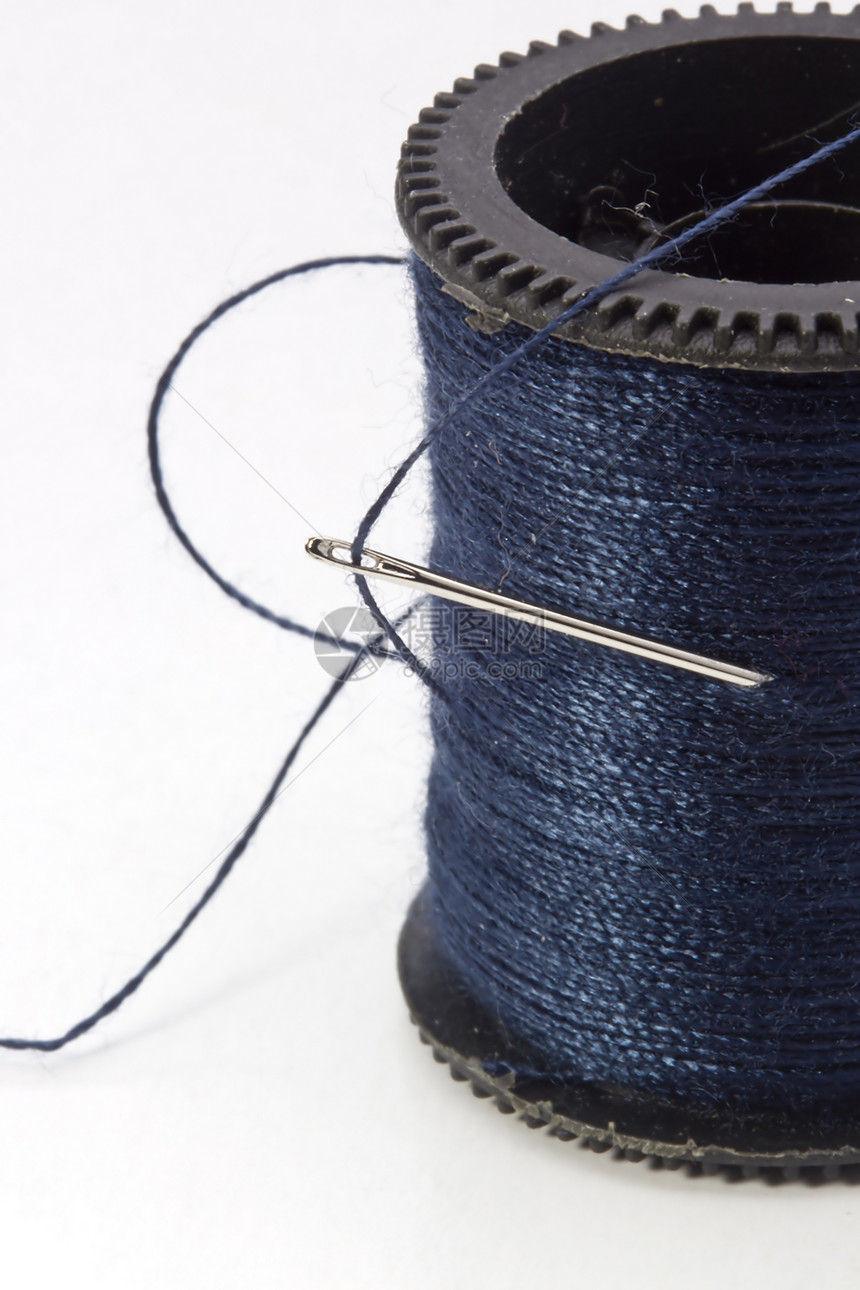 蓝线索工艺针线活材料针织蓝色刺绣工具螺纹纤维棉布图片