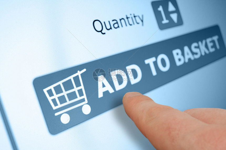在线购物零售电子商务互联网蓝色电脑店铺销售技术屏幕按钮图片