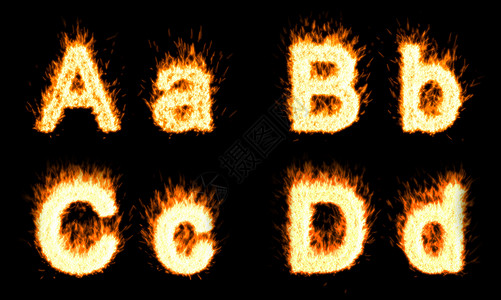 燃烧A B C D字符背景图片