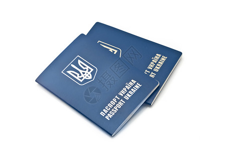 两本国际乌克兰护照旅行高清图片素材