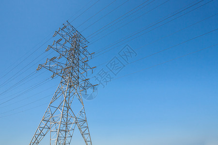 氢塔铁塔高压水电高层建筑电线电源线电塔力量交流电背景图片