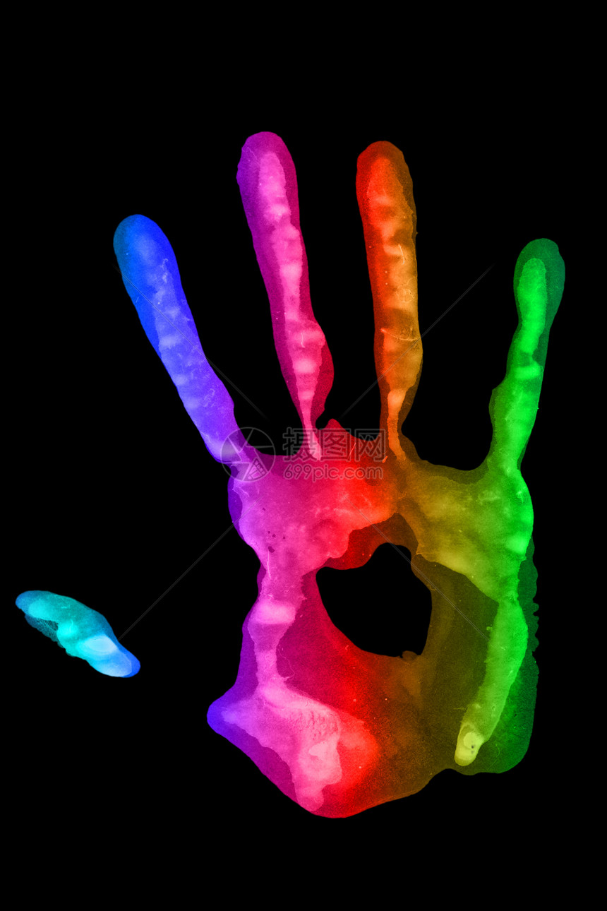 手掌身份紫色白色孩子红色手指墨水棕榈团体艺术图片