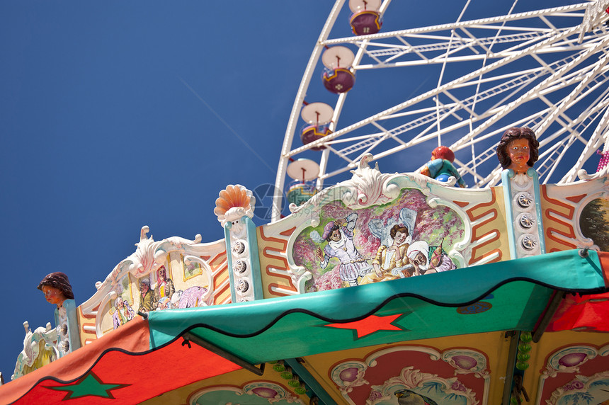 摩轮轮车轮游乐场蓝色娱乐乐趣游乐园旋转木马圆形公司摩天轮图片