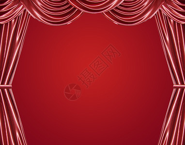 窗帘红色推介会展示织物天鹅绒背景图片