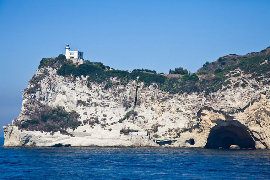 意大利灯塔岩石风景地标爬坡支撑村庄游艇高尔夫海岸图片