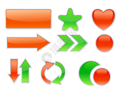 收集网络要素箭头矩形绿色圆圈酒吧圆形演讲橙子徽章正方形背景图片