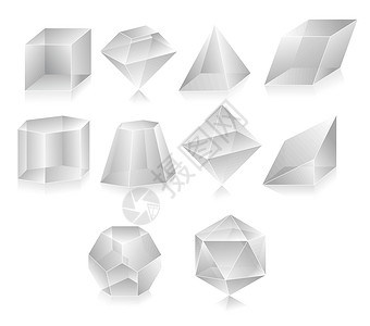 3D 形状钻石面体反射正方形糊状锥体宝石三角形八面体珠宝设计图片