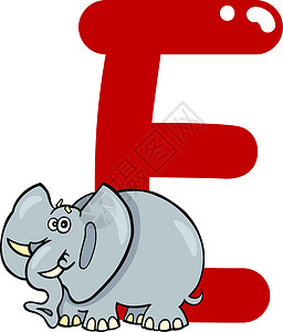 学习的大象大象用E表示大象漫画字母动物幼儿园拼写公司学习语言教学教育背景