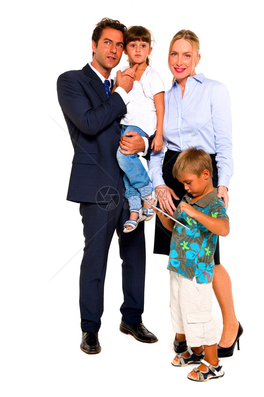 有两个子女的家庭小册子伙伴孩子们触摸屏网络互联网信息技术母亲父母男生图片