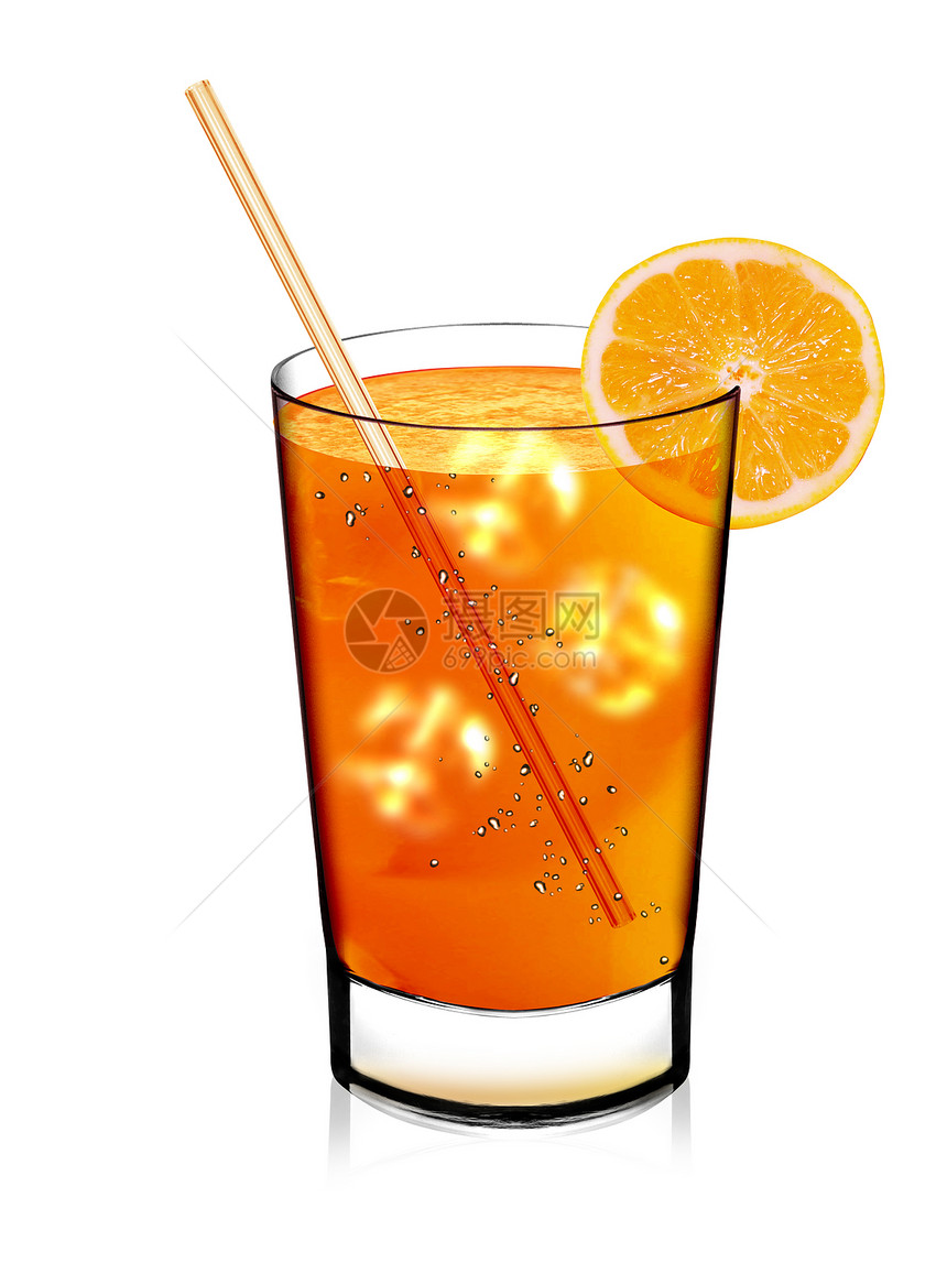 新鲜橙汁橙子热带水果食物美食营养玻璃茶点榨汁机运动图片