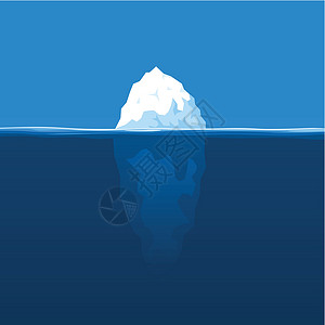 冰山天空海洋插图冰川蓝色背景图片