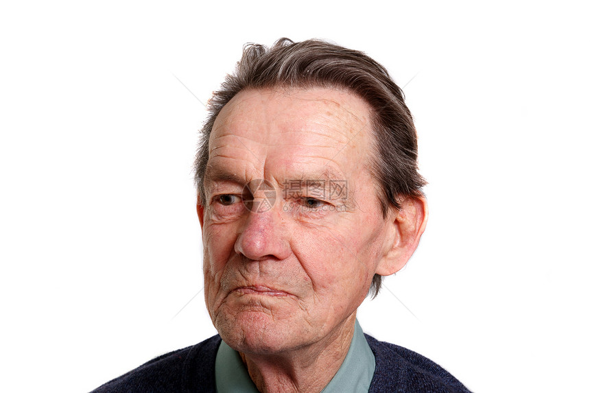 一个老头子在看什么银发成人退休悲伤白发老化男人老年人思维沉思图片