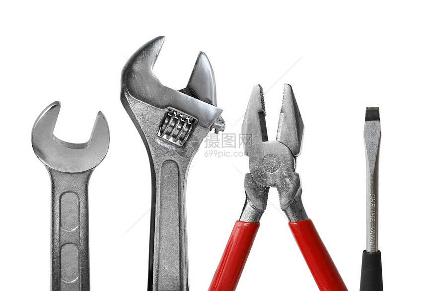工具包套工具集红色钥匙工业成套扳手白色金属机械螺丝刀黑色图片