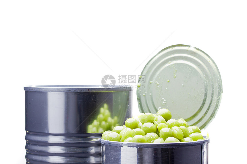 绿色青豆营养装罐蔬菜产品商品宏观美食饮食包装罐装图片
