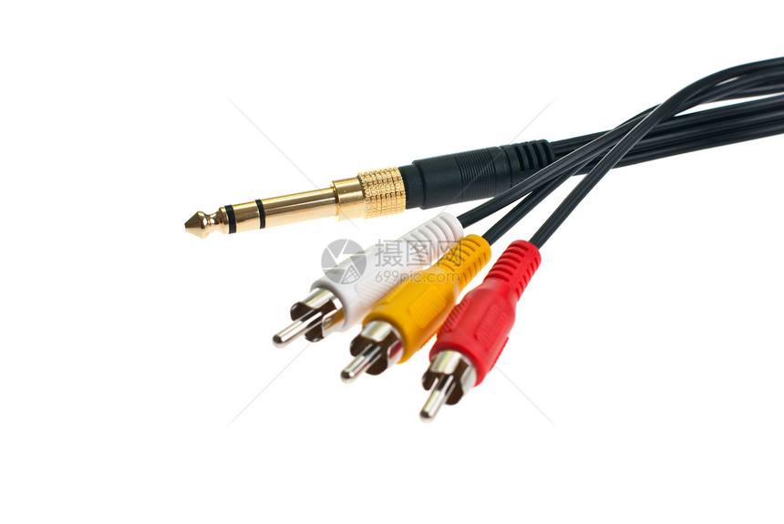 音频电缆红色塑料连接器电子产品电视男性电子电气电话立体声图片