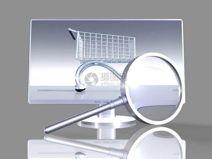 安全在线购物贸易球童插图顾客市场技术薄膜监视器网络命令图片