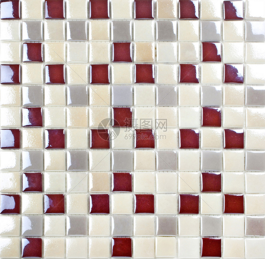 马赛克 纹理装饰效果镶嵌地面正方形制品红色风格色块陶瓷图片