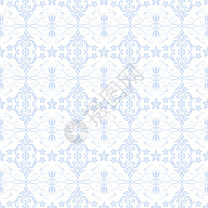 无缝裁缝花类模式创造力条纹白色装饰绘画蓝色插图叶子墙纸背景图片