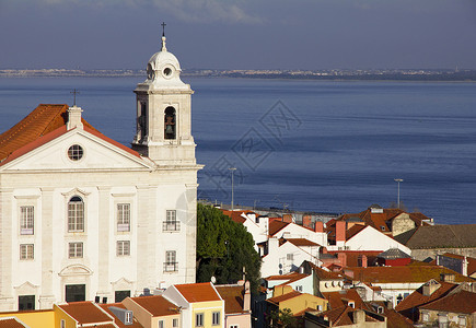 葡萄牙 晚间里斯本的全葡萄牙景象背景图片