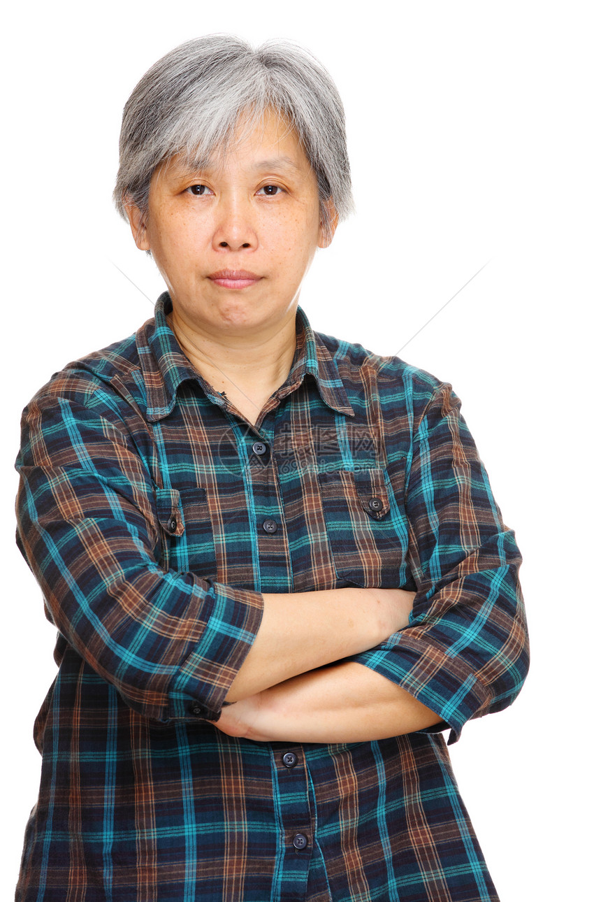 成年亚洲妇女退休白色长老母亲头发喜悦女性老年女士卫生图片