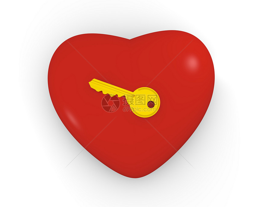 心的钥匙红心图片